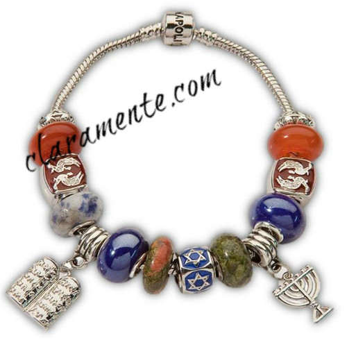 Pulsera Charm con Símbolos Mesiánicos, Menorá