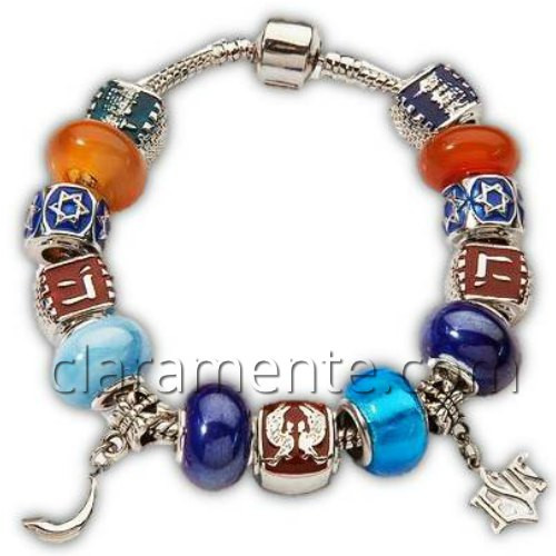 Pulsera Charm con Símbolos Mesiánicos, Shofar y Estrella con la palabra Jesús