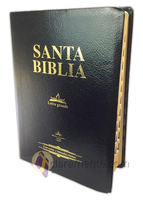 Biblia Letra Gigante RV1960 piel fabricada negro con índice