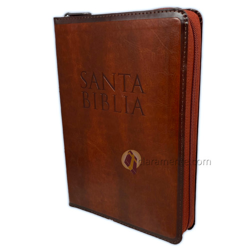 Biblia Letra Grande con Cierre, manual RV1960, imit. piel, café con índice