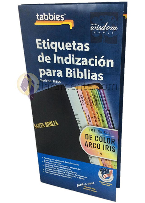 Índices para Biblias, etiquetas de indización tipo pestaña, 90 pestañas color arco iris