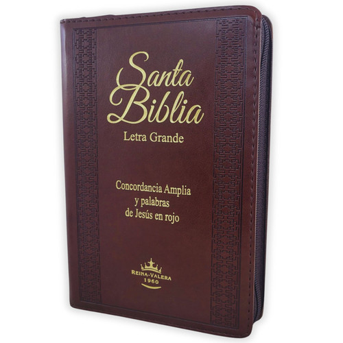 Biblia Letra Grande con Cierre RV1960, manual imit. piel, marrón con índice