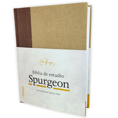 Biblia de Estudio Spurgeon de Letra Grande: RV1960 - tapa dura, tela marrón claro