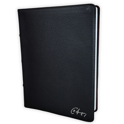 Biblia de Estudio Spurgeon de Letra Grande: RV1960 - piel genuina negro con cantos plateados