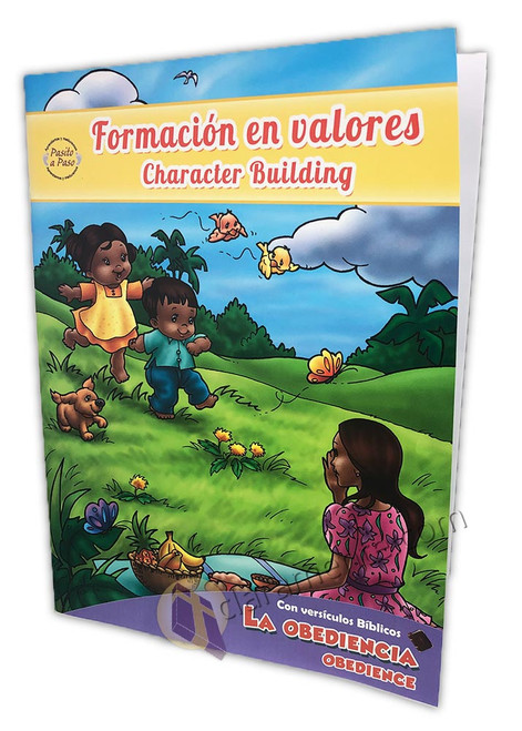 Libro de Actividades y Colorear Formación en Valores Bilingüe con versículos bíblicos, La Obediencia