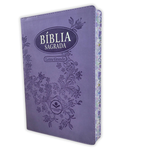 PORTUGUÊS: Bíblia com Zíper Almeida Revista e Atualizada, imitação de couro violeta com índice