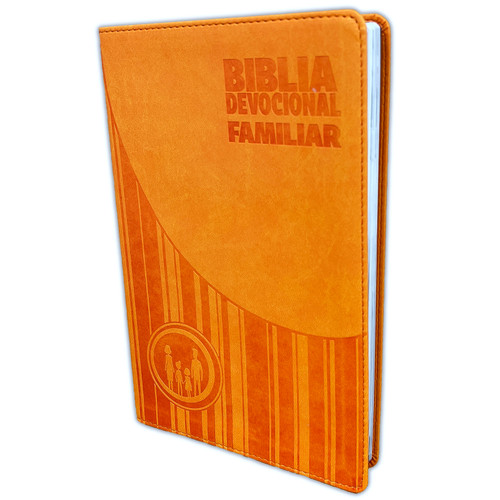 Biblia Devocional Familiar: Nueva Biblia Viva NBV, imitación piel naranja