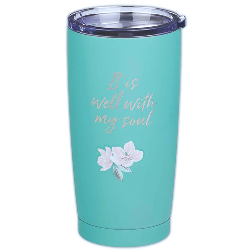 Stainless Steel Mug in Green: It is well with my soul