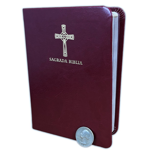 Sagrada Biblia Compacta: Biblia de América -  imit. piel vino - Biblia católica