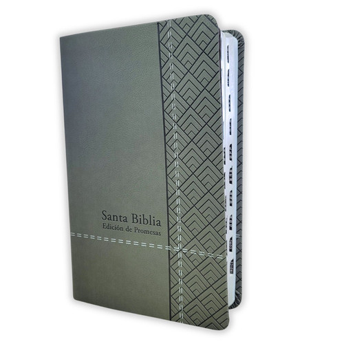 Biblia de Promesas Letra Grande RV1960, imit piel. manual gris con índice