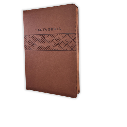Biblia de Promesas Letra Grande con Cierre RV1960, imit. piel café