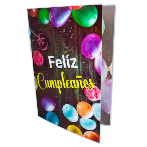 Tarjeta de Regalo en 3D con Sobre: ¡Feliz Cumpleaños! - 2 Corintios 5:17, globos