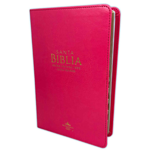 Biblia Letra Grande 12 puntos para Mujer RV1960 imit piel fucsia con índice