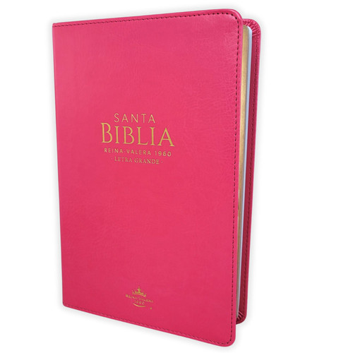 Biblia Letra Grande 12 puntos para Mujer RV1960 imit piel fucsia con índice