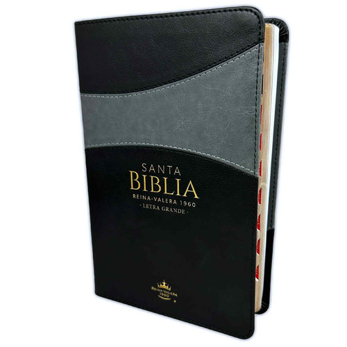 Biblia Letra Grande 12 puntos RV1960 imit duotono negro y gris con índice