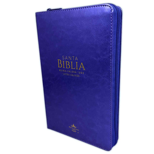 Biblia con Cierre Letra Grande 12 puntos para Mujer RV1960 imit piel lila con índice