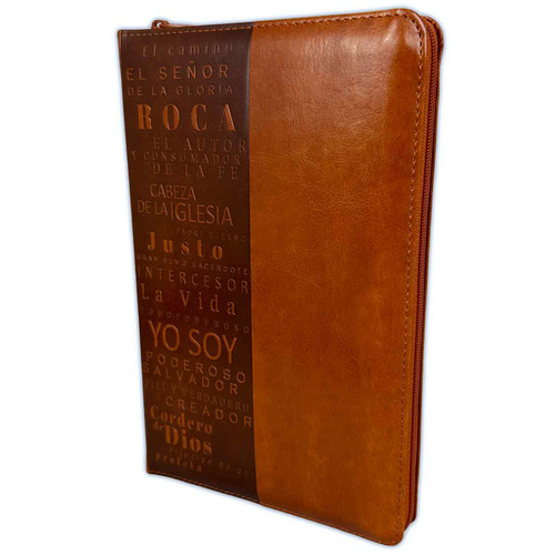 Biblia con Cierre Letra Grande RV1960 imi piel café con índice - Nombres de Dios