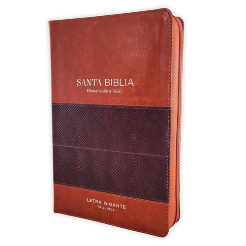 Biblia con Cierre Letra Gigante Manual 14 puntos RV1960 imit piel café con índice