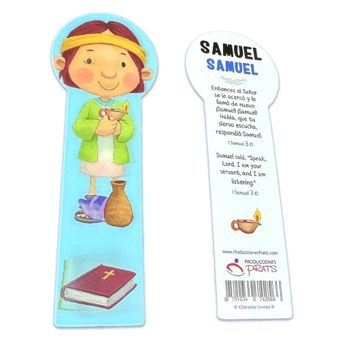 Separador de Página Infantil Bilingüe en 3D: Samuel - 1 Samuel 3:10