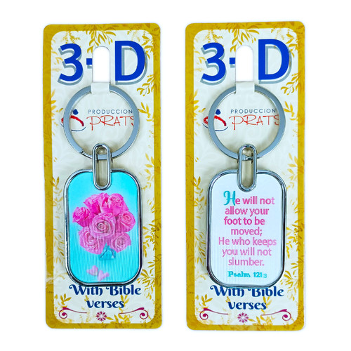 3D Metal Keychain: He who keeps you will not slumber - Psalm 121:3