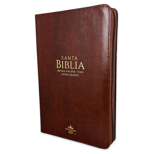 Biblia con Cierre Letra Grande 12 puntos RV1960 imit piel café