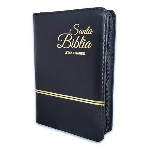 Biblia Letra Gigante Manual con Cierre RV1960: imit. piel negro con índice