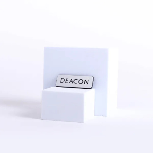 Magnetic Metal Badge for Deacon, Silver