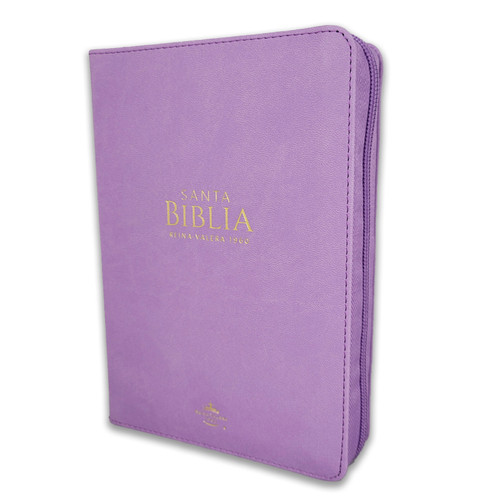 Biblia con Cierre Compacta 11 puntos RV1960, imit piel lila