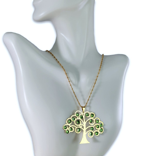 Set de 6 Collares con Árbol de la Vida, bañado en oro, colores variados