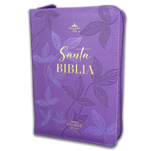 Biblia con Cierre Compacta 10 puntos RV1960, imit piel lila primaveral