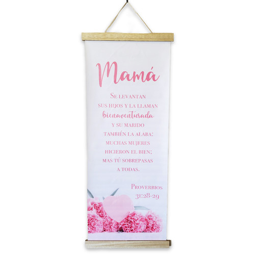Pergamino Grande Impreso en Cuero Sintético: Mamá - Proverbios 31:28-29