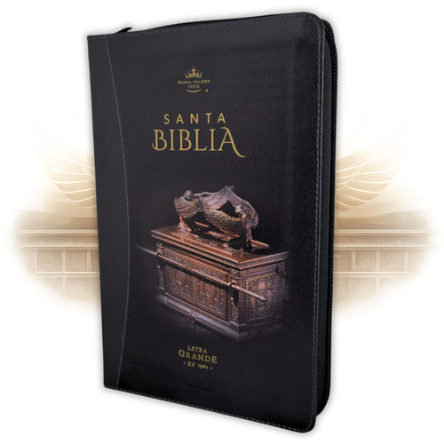 Biblia con Cierre Letra Grande 12 puntos RV1960, imit piel negro con índice - Arca del Pacto