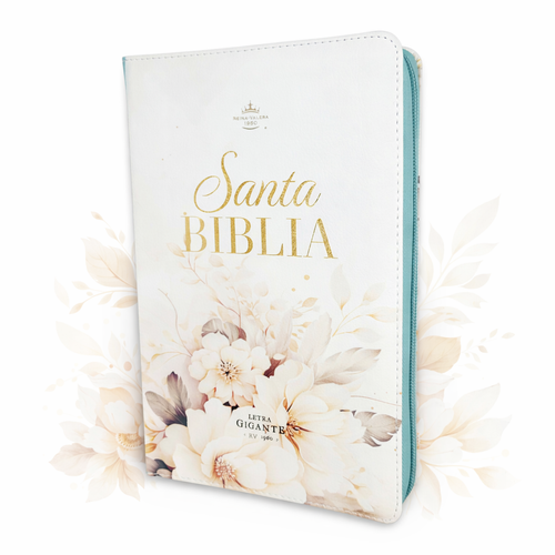 Biblia con Cierre Letra Gigante Manual 14 puntos RV1960, imit piel verde fantasía floral con índice y canto floral