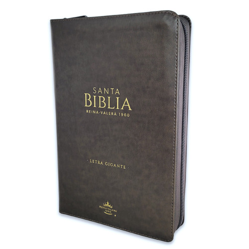 Biblia con Cierre Letra Gigante Manual 14 puntos RV1960, imit piel mocha con índice