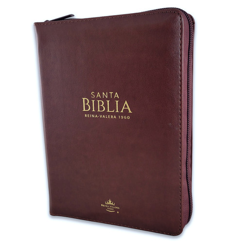 Biblia con Cierre Compacta 11 puntos RV1960, imit piel café con índice