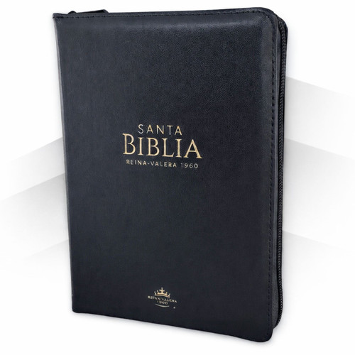 Biblia con Cierre Compacta 11 puntos RV1960, imit piel negro con índice