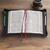 Bible Cover, Medium Size, Be still, Psalm 46:10, roses blue faux leather