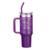 Purple Floral 40 oz Tumbler with Reusable Straw: New mercies - Lamentations 3:22-23