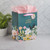 Large Portrait Gift Bag with Tissue Sheets: Happy Birthday, teal floral Large Portrait Gift Bag with Tissue Sheets: Happy Birthday, teal floral