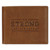 Genuine Leather Wallet: Be strong and steadfast - Deuteronomy 31:6, chestnut brown