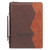 Bible Cover, Large Size, Faith, chestnut brown faux leather
