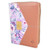 Biblia con Cierre Portátil Letra Grande 12 puntos RV1960, imit piel duotono café claro y lila floral con índice y canto floral