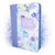 Biblia con Cierre Portátil Letra Grande 12 puntos RV1960, imit piel blanco y azul floral con índice y canto floral