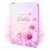Biblia con Cierre Letra Gigante Manual 14 puntos RV1960, imit piel duotono blanco y rosa margaritas con índice y canto floral