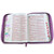 Biblia con Cierre Portátil Letra Grande 12 puntos RV1960, imit piel floral lila orquídea con índice y canto floral