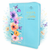 Biblia con Cierre Portátil Letra Grande 12 puntos RV1960, imit piel flores turquesa con índice y canto floral