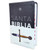 Biblia Letra Grande 12 puntos RV1960, imit piel duotono blanco y negro espada con índice