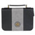 Bible Cover, Be strong and courageous, black and gray faux leather