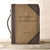 Bible Cover, Be strong and courageous, Joshua 1:9, luxleather brown