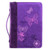 Bible Cover, Therefore if anyone is in Christ, he is a new creation, 2 Corinthians 5:17, luxleather purple, butterflies